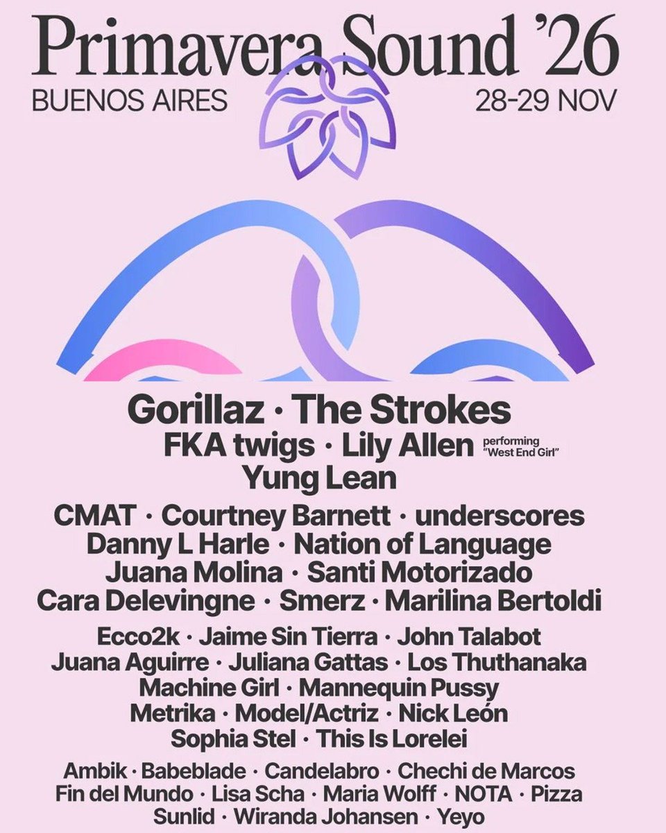 screamyell's tweet photo. @takkocafesp @aterciopelados Eis o line-up oficial do Primavera Sound Buenos Aires 2026 https://t.co/FjHqYj09HX