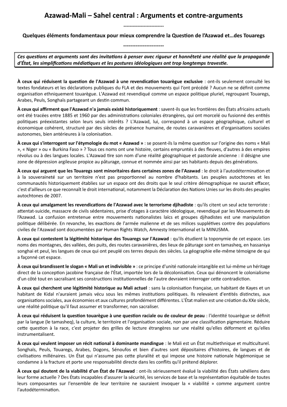 ALIUF's tweet photo. Azawad-Mali – Sahel central : Arguments et contre-arguments

@attayoub https://t.co/LGeWru5xHY