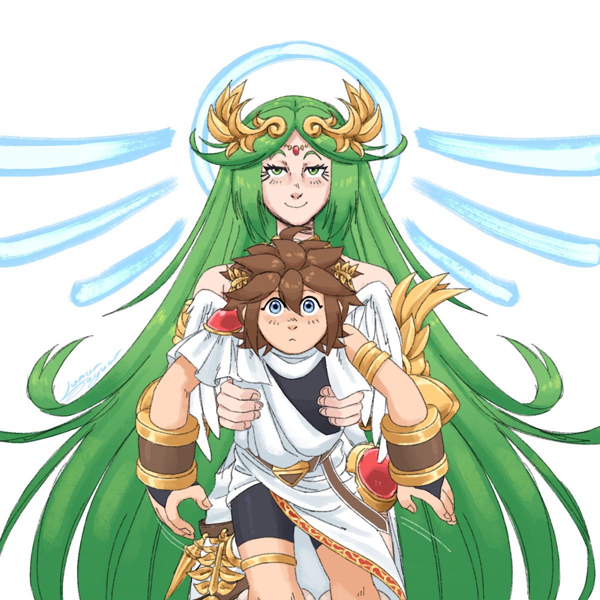 LunarJaguar's tweet photo. Vestibulocollic Reflex #kidicarus #kidicarusuprising #nintendo https://t.co/p32dQEX7SL
