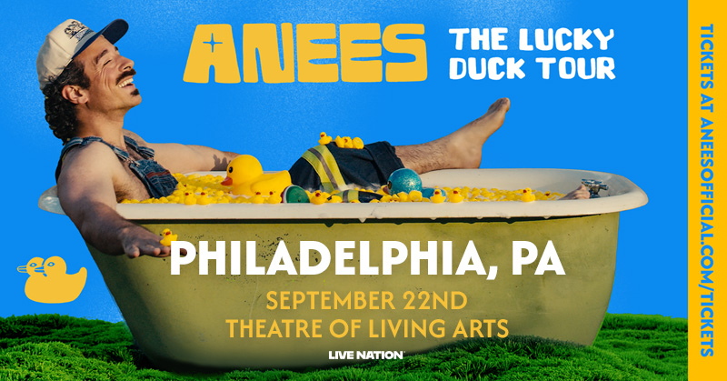 TLAPhilly's tweet photo. 🛁 Just announced: Anees is bringing The Lucky Duck Tour to the TLA on Friday, September 22!

🎟 Tickets on sale May 12 at 1 pm

👉 https://t.co/qTqrm4gs1p https://t.co/UzPFqtivqo