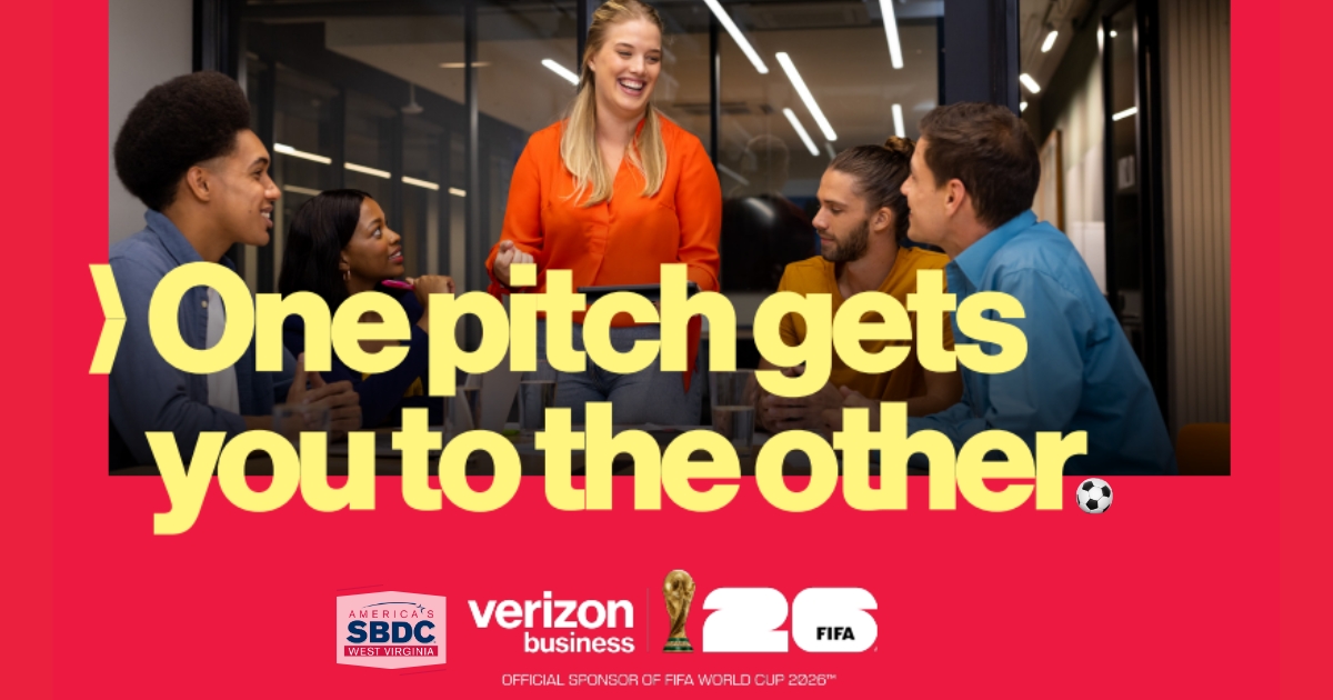 WVSBDC's tweet photo. Pitch your small business for a chance to win $20,000 and an exclusive trip to the FIFA World Cup 2026™ Final courtesy of @VerizonBusiness. 
Register: https://t.co/nrAMLk0SNt.
More information: https://t.co/vDPnvqkIpH https://t.co/oCPEzPbgUC