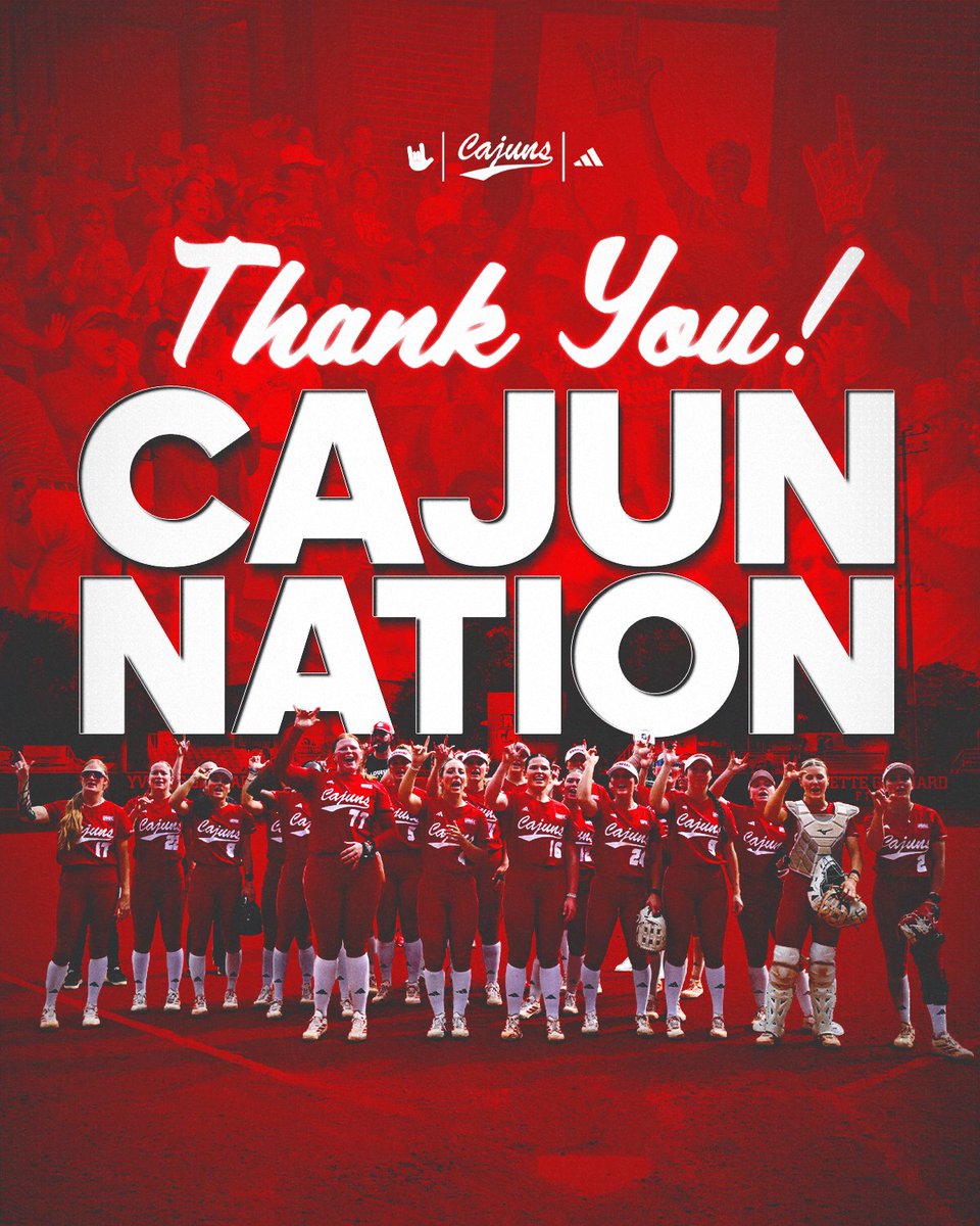 RaginCajunsSB's tweet photo. We start a new week showing gratitude for you, Cajun Nation, for your unwavering support and passion for softball! 🤟🥎

#GeauxCajuns https://t.co/Sb8FznQkxq