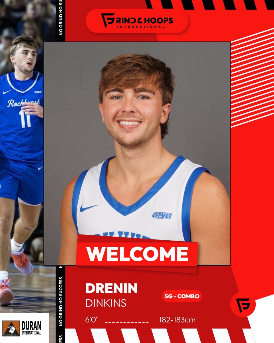 grindandhoops's tweet photo. The family of Grind &amp; Hoops is beyond excited to announce that @dinkins_drenin is joining us ✍️🔥

Last season @RockhurstMBB Drenin showed his ability to score, a walking bucket🏀

WELCOME TO THE FAMILY DD‼️

#GrindAndHoops
#NoGrindNoSuccess #DuranManagement https://t.co/NqcUS6nIOC