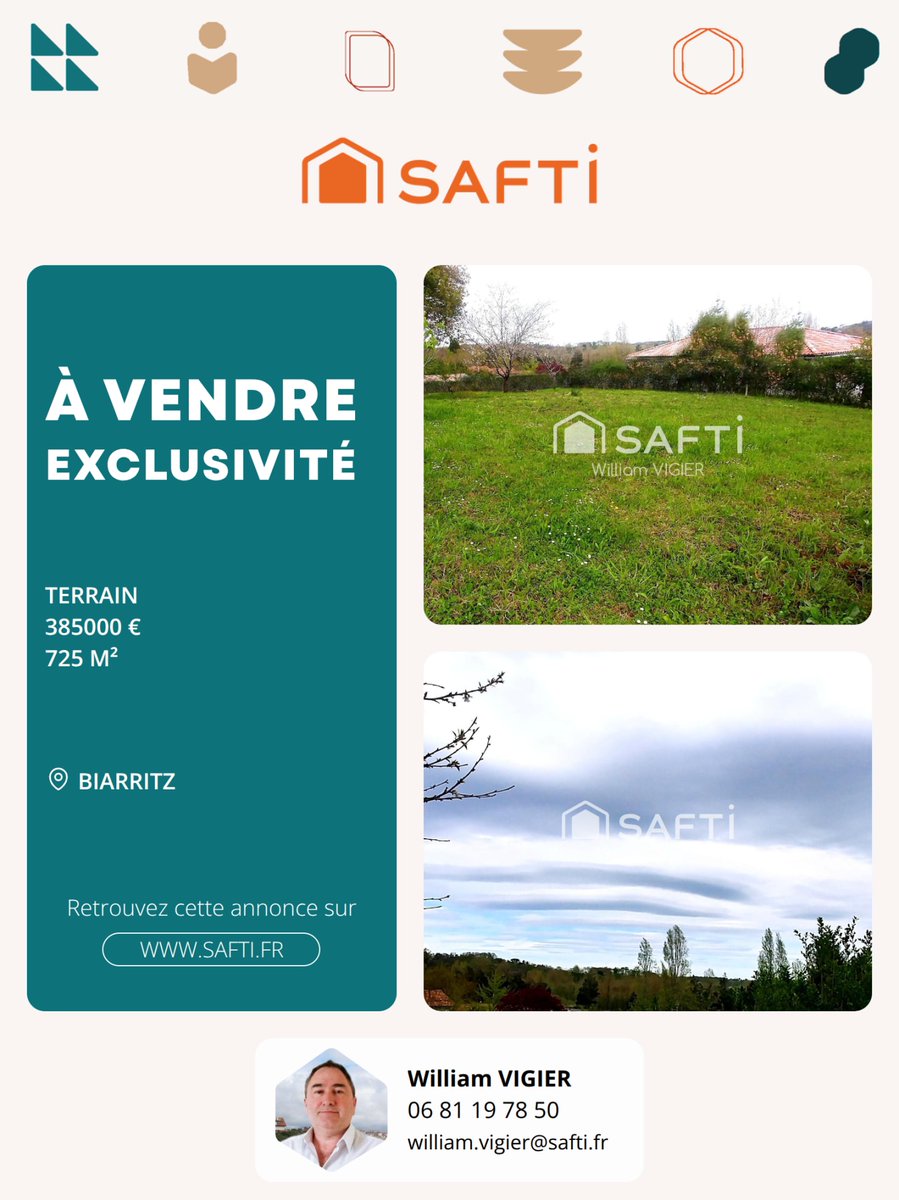 SaftiCoteBasque's tweet photo. ✨ Nouveau | À vendre | BIARRITZ 📍

Constructeur libre ! Situé à Anglet contre Biarritz et Bassussarry.  Terrain nu, borné, piscinable, CU déjà accordé pour construction 300m2. Ce terrain de 725 m² borné offre un cadre privilégié entre mer, (...) https://t.co/eTRheMxuNO