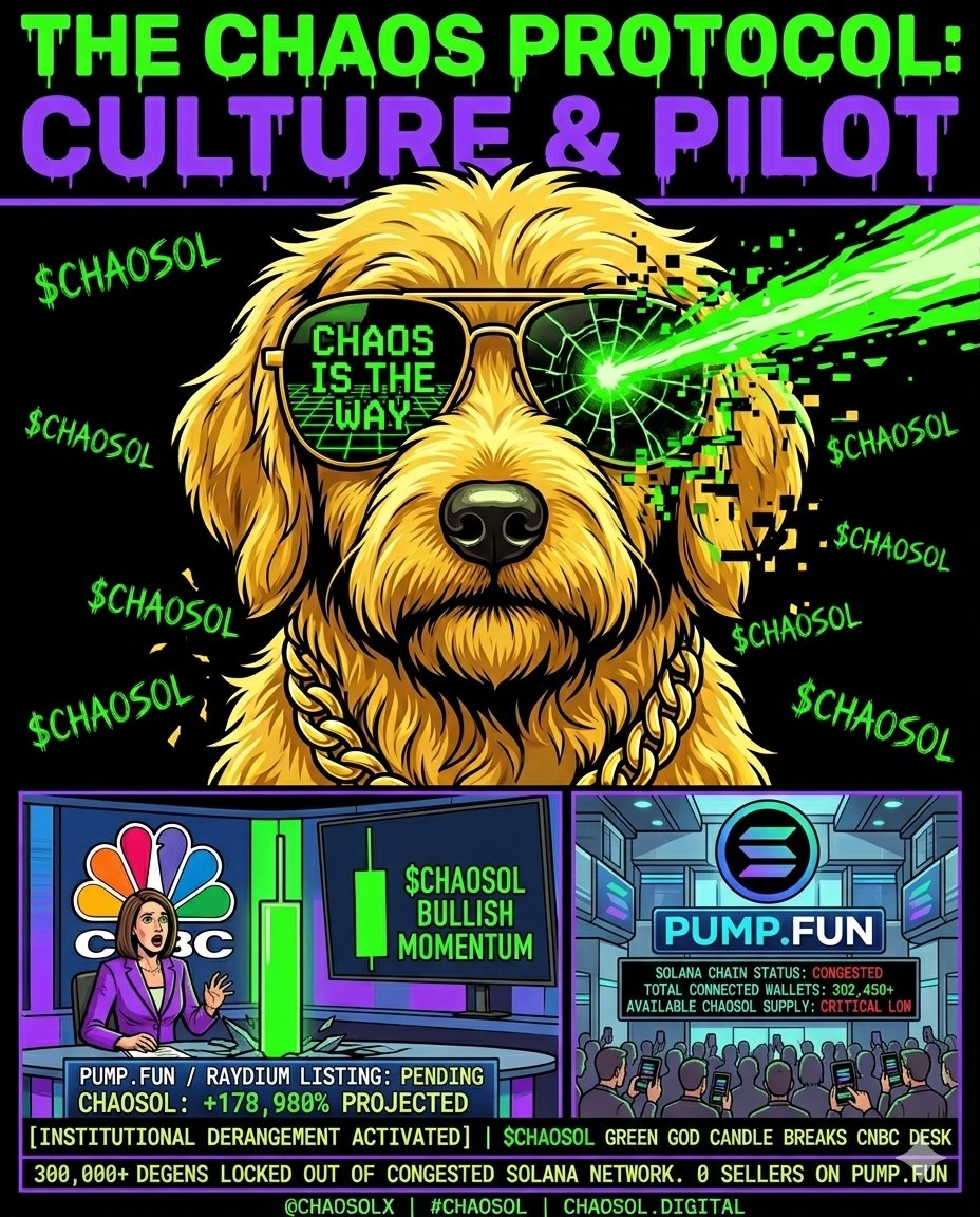 adesanyajulian2's tweet photo. The $CHAOSOL takeover has officially begun! If you're not on the Chaos Protocol yet, youβre missing out. Our furry friend is leading the way to unimaginable heights. Get in on the chaos now, the news has gone viral!
@CHAOSOLX @BUFUonSolana @JVenn_1
#CHAOSOL #CHAOSONPUMPFUN https://t.co/7j1994lt9t