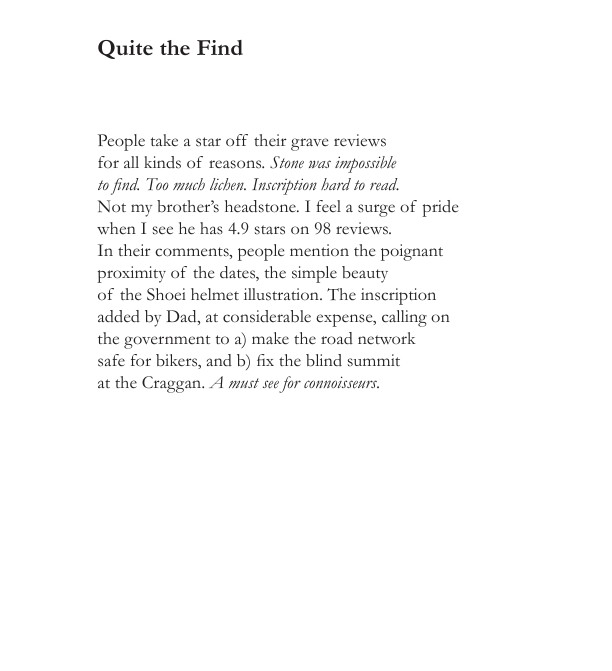 StoatPoetry's tweet photo. A standout poem by @RuralUnease from Issue 1. A really clever way of writing about grief. #poetry #poetrycommunity #poetrylovers https://t.co/odp2Alp9wV