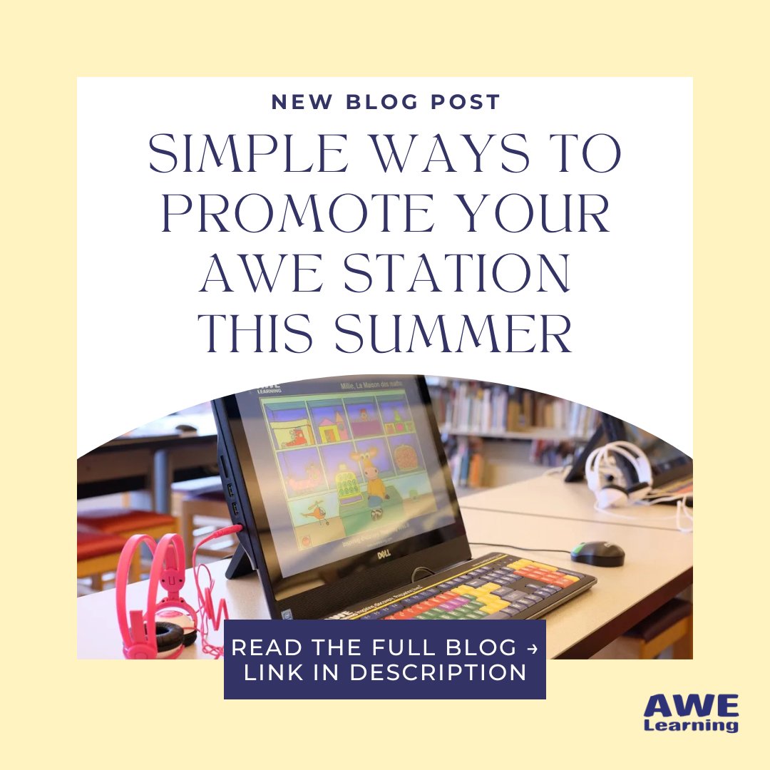 AWElearning's tweet photo. ☀️ Summer is peak library season!

Our newest blog shares simple ways to increase AWE workstation engagement, support summer learning, and promote digital literacy. 📚💻🎮

Plus: explore the new Promotional Kit for libraries.

https://t.co/hzIJqYvOW0

#edtech #summerlearning https://t.co/l1ON9As8Sk