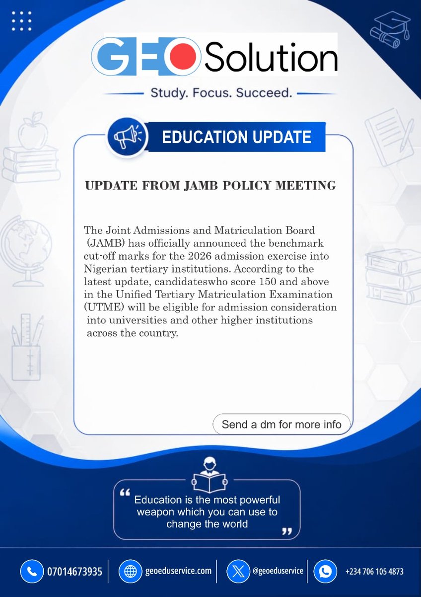Geoeduservices's tweet photo. UPDATE FROM JAMB POLICY MEETING https://t.co/dASA2cM5Tg