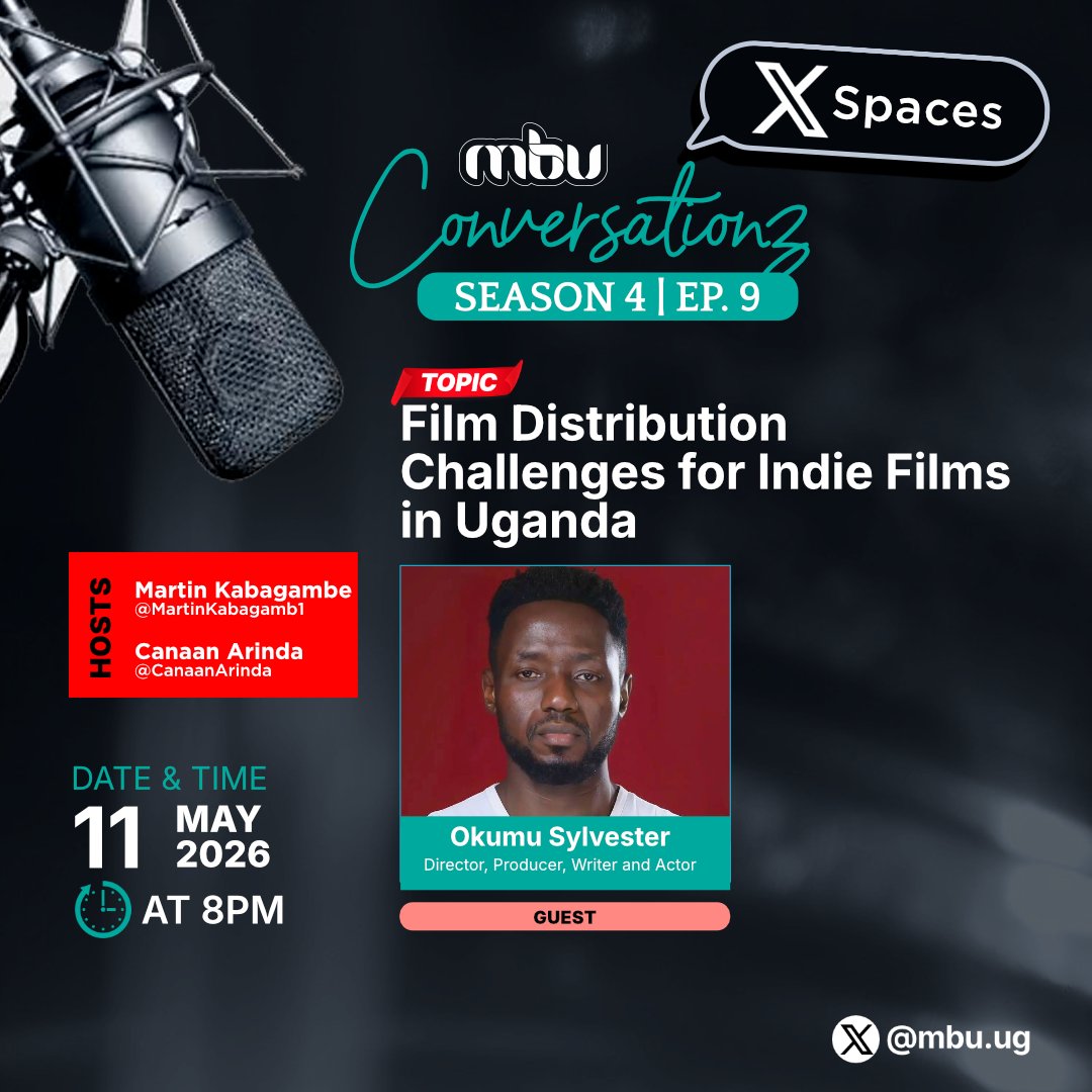 MBU's tweet photo. The struggle to get your film distributed as an indie filmmaker is difficult worldwide, but even harder in Uganda.
Today, we speak with Sylvester, to better understand these challenges and hear what he believes the solution could be.
Tonight on MBUSpaces
#MBUSpaces https://t.co/c1fzY1NVL1