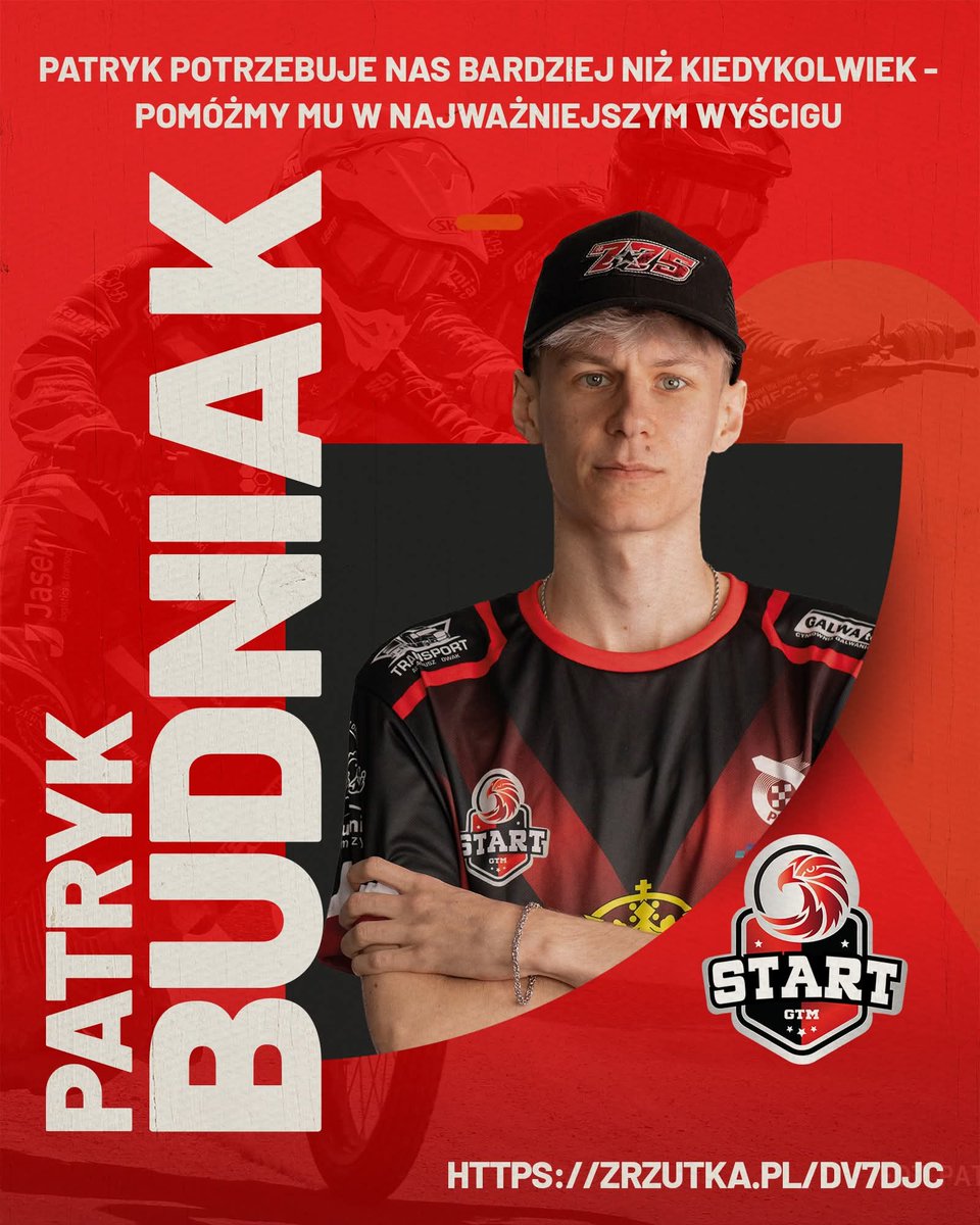 GKMGrudziadzSA's tweet photo. 🚨 Środowisko żużlowe w trudnych momentach potrafi się zjednoczyć jak nigdy. To jest ten moment. Junior Startu Gniezno Patryk Budniak potrzebuje nas bardziej niż kiedykolwiek! 

▶️ Link do zbiórki: https://t.co/nXz4n0MsOw https://t.co/kmhX5pXPEC