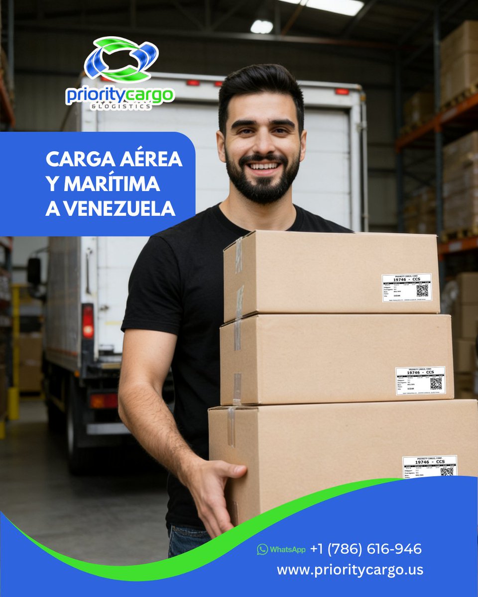 PriorityCargo's tweet photo. 📦✈️🚢 Envíos desde Miami a Venezuela 🇻🇪
Carga aérea y marítima todas las semanas.
✔️ Carga personal
✔️ Compras online
✔️ Carga comercial

📲 +1 (786) 616-946
🌐 https://t.co/tCws3wT4Ud https://t.co/qnq1UPqj5R