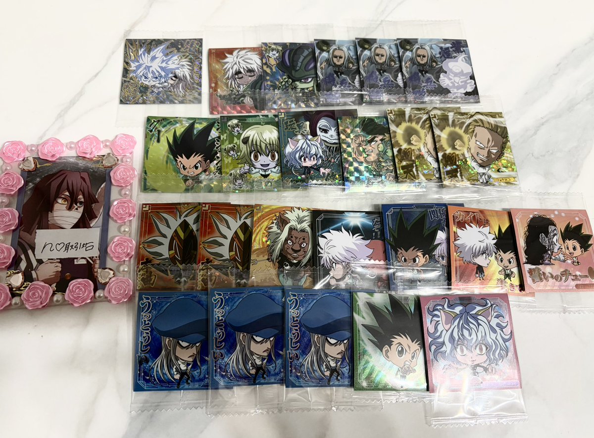 hokubuuuu36's tweet photo. ハンターハンター HUNTER × HUNTER ウエハース 交換

꒰ 求 ꒱  2枚目🩷 3枚目 クラピカ 各1

꒰ 譲 ꒱ 1枚目

検索からもお気軽にお声掛けください！

複数枚〜優先します🙇🏻 https://t.co/qSLHu3eJjN