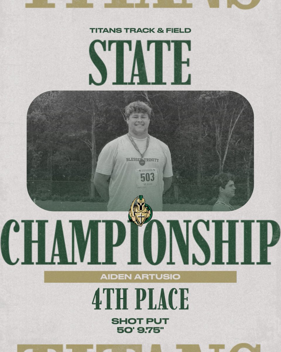 BTTitansTrack's tweet photo. Aiden takes 4th in the shot put at STATE! https://t.co/f7PRnhBw5q