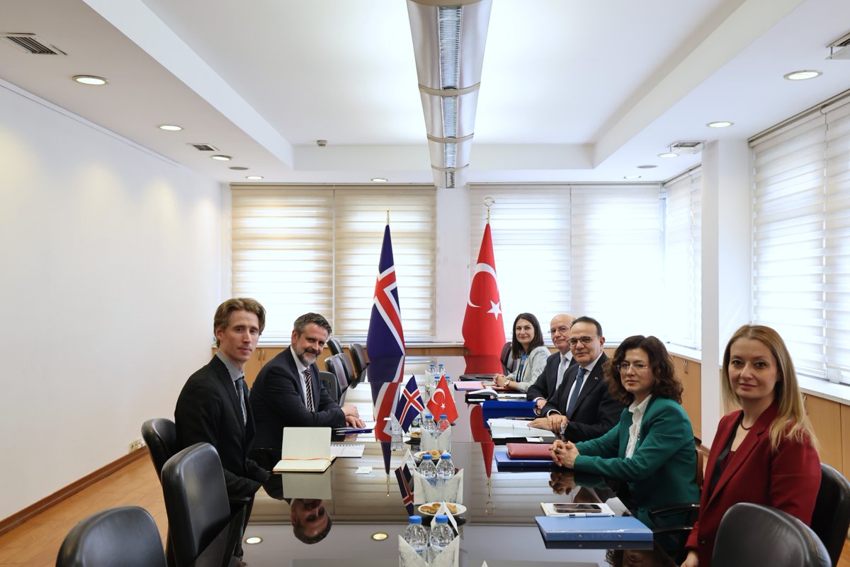 MFATurkiye's tweet photo. Deputy Minister and Director for EU Affairs Ambassador Mehmet Kemal Bozay and Martin Eyjólfsson, Permanent Secretary of State of the Ministry for Foreign Affairs of Iceland, co-chaired the Türkiye-Iceland political consultations in Ankara.

During the consultations, bilateral relations and current regional developments were discussed.