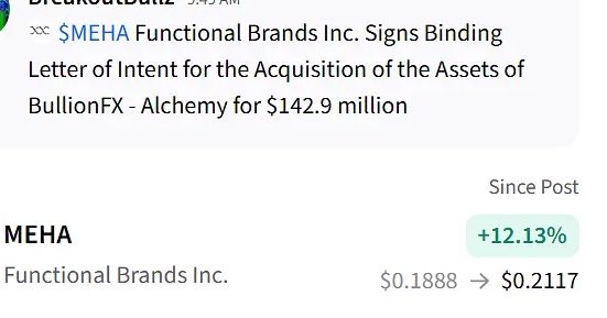 TimmyM34's tweet photo. $MEHA potential on this!🔥 https://t.co/w12ZxnbyYm