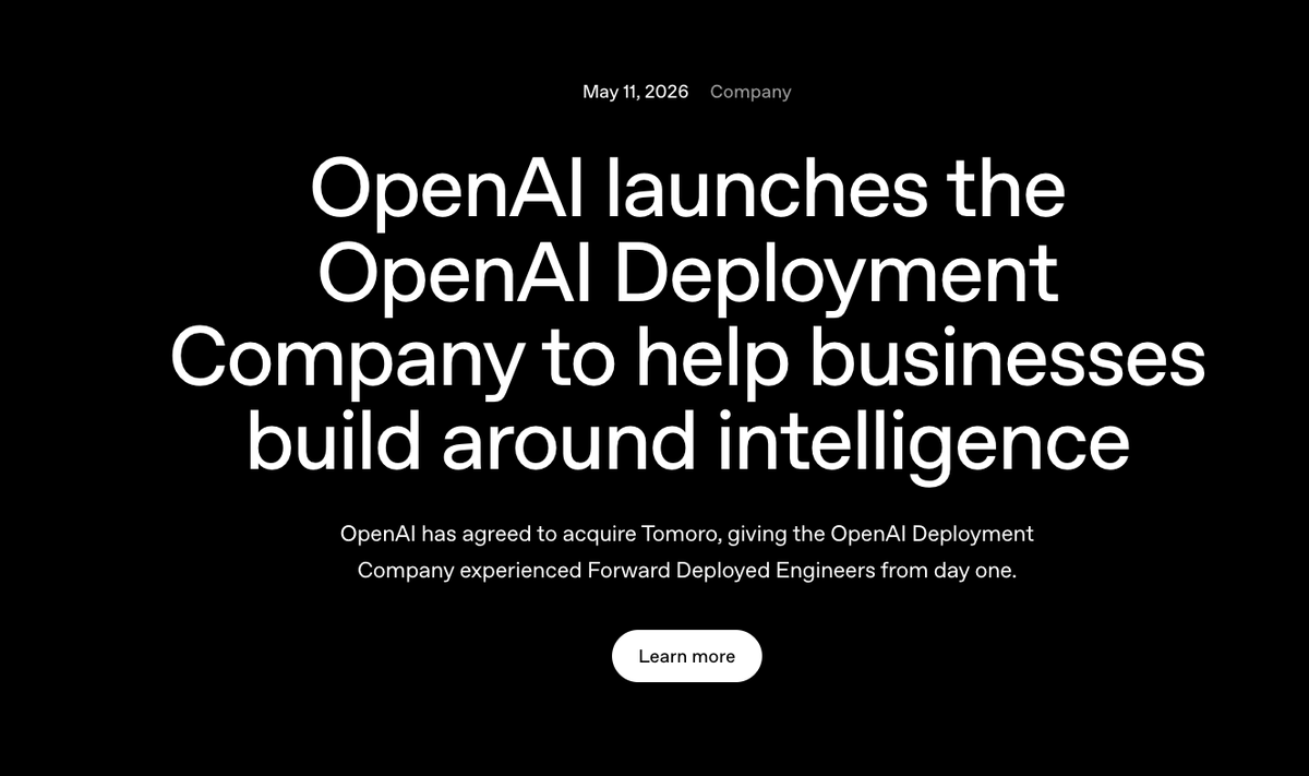 OpenAI officially launched its standalone business unit called "The Deployment Company".
The move i...