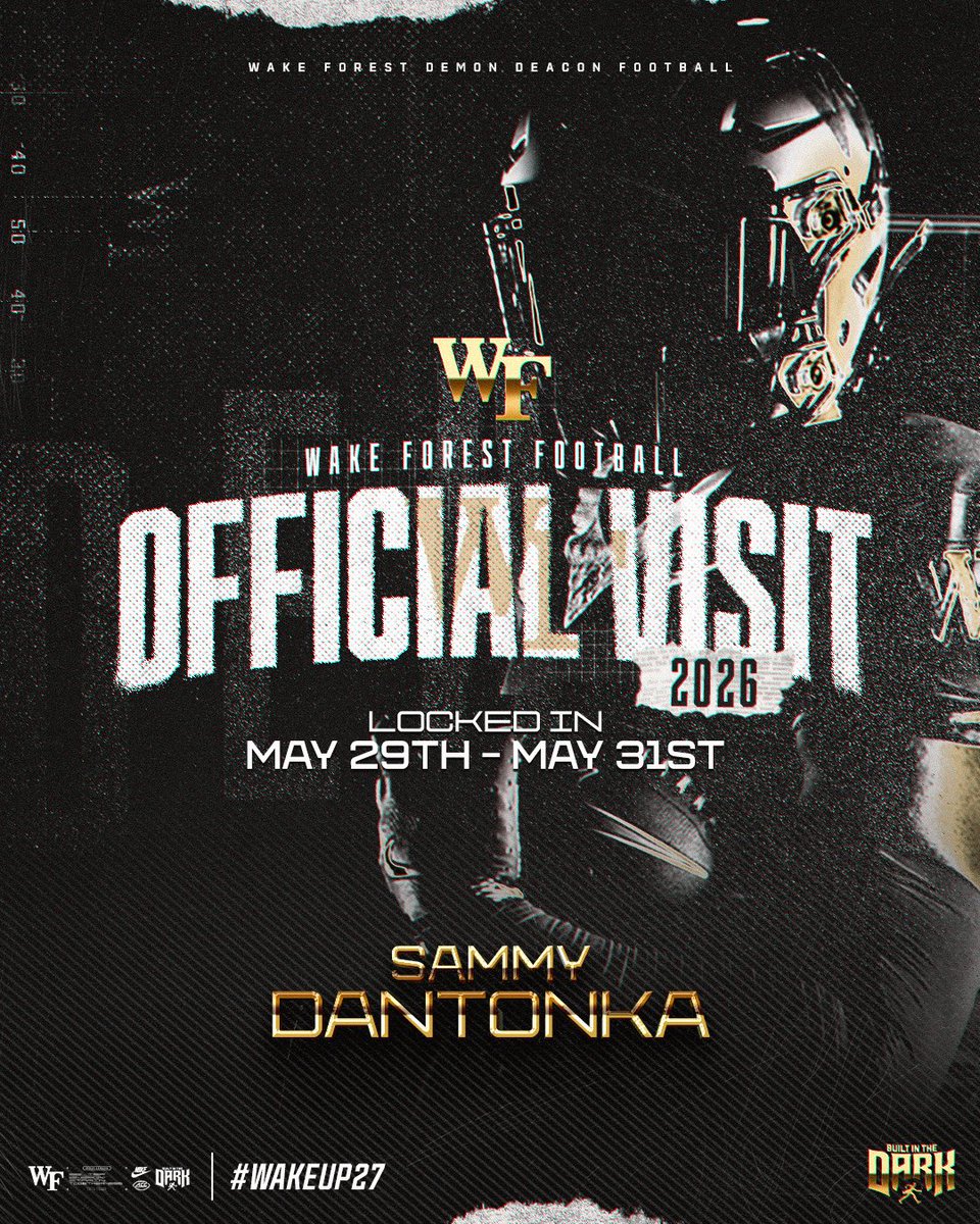 SammyDantonka's tweet photo. #Agtg Excited for my OV at wake forest at the end of this month, I’m looking forward to it. #GoDeacs
@CoachTHollowell @WakeFB 
@coach_U @CoachRBenj @CoachEL_COHS https://t.co/0BsKbgbFt0