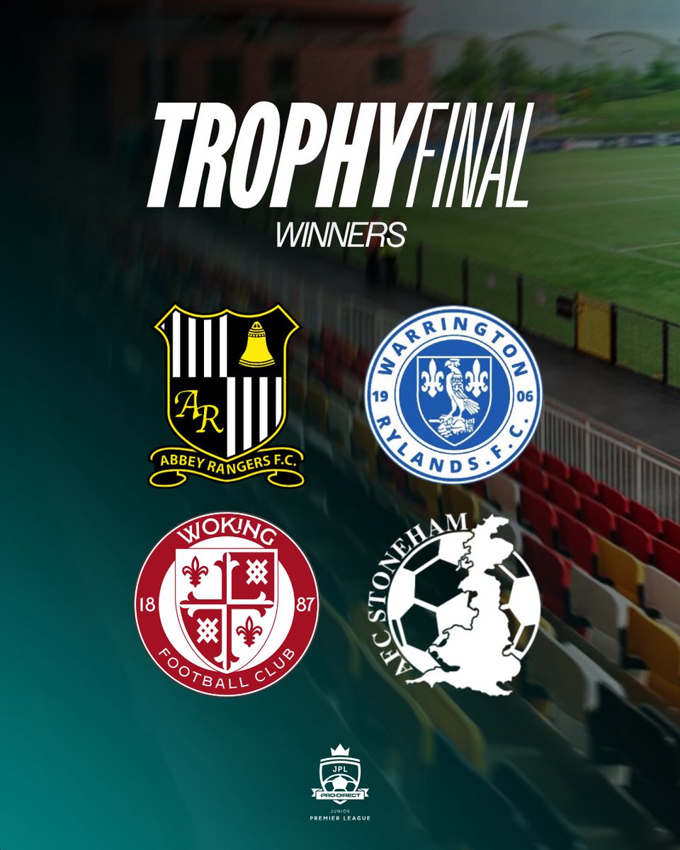 jnrpremleague's tweet photo. Say hello to your JPL Trophy winners 🏆

An incredible achievement from every club involved 👏

Swipe to see the Players of the Match from each winning side ⭐

Massive congratulations to all the players, coaches and clubs on an unforgettable finals day!

#JPL https://t.co/lG0OjjCA4l