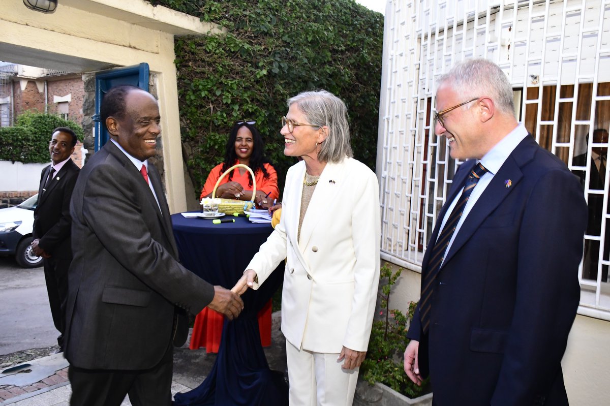GhideonMusa's tweet photo. The EU Delegation in Eritrea hosted a vibrant celebration with Guest of Honour H.E. Foreign Minister Osman Saleh and other Eritrean Ministers, EU Ambassadors, diplomats, partners and friends.  EU Ambassador H.E. Joanna Darmanin reaffirmed the EU’s commitment to strong engagement with Eritrea — rooted in dialogue, cooperation, and peace.