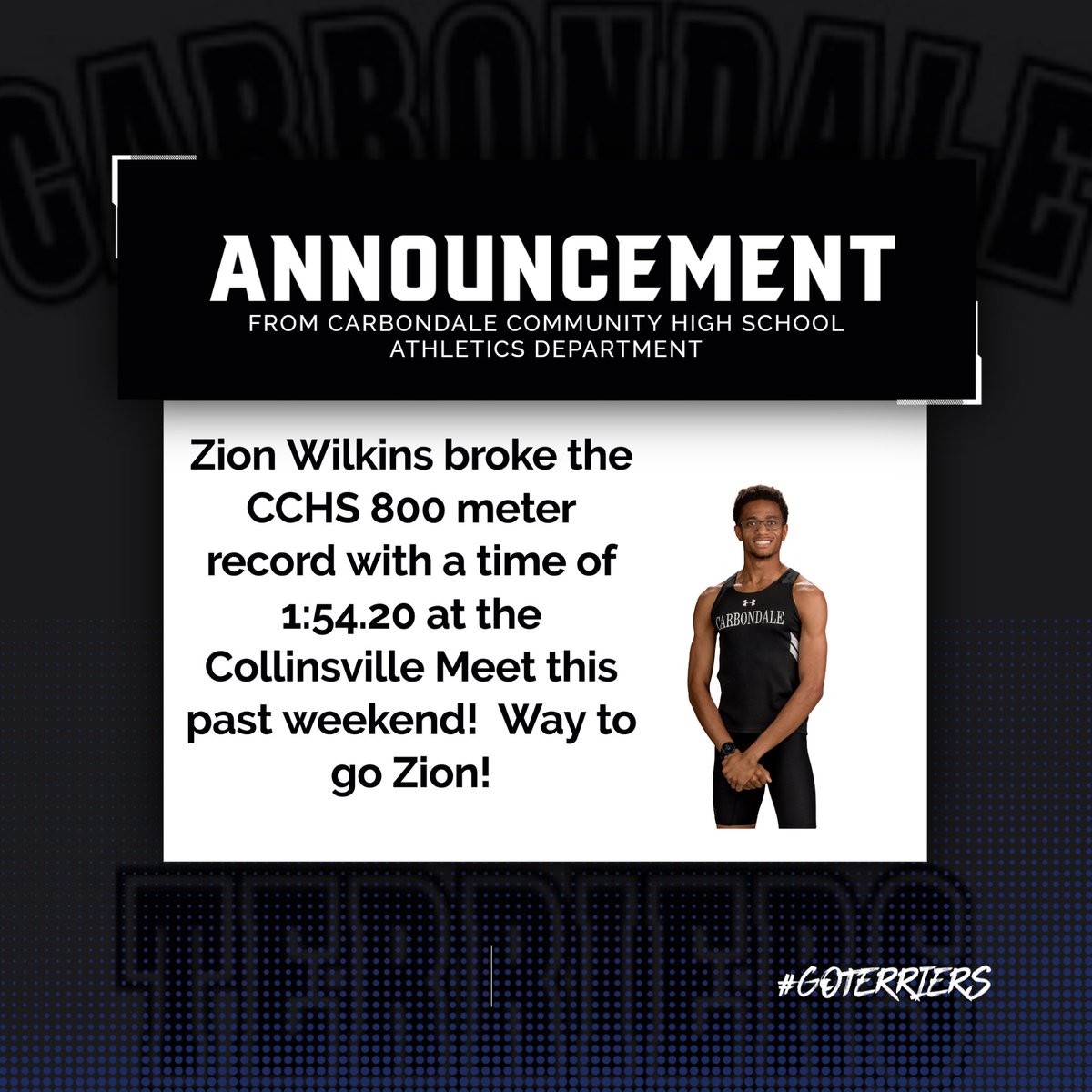 Another record for our Track Leader Board! Congratulations Zion
