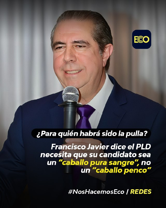 diarioecord's tweet photo. El aspirante presidencial por el Partido de la Liberación Dominicana (PLD), @FJavierGarciaF, ha generado controversia a lo interno de esa organización política al señalar que sacar al PRM del poder se necesitará un candidato con la estirpe de “caballo pura sangre”, y no un “caballo penco”. 

García Fernández, al parafrasear al expresidente Danilo Medina cuando señaló que el PLD tenía preparado su caballo y que solo le faltaba el jinete, dijo que el candidato no puede ser un “penco” porque se perderían las elecciones del 2028, lo que ha provocado polémica. 

Sostuvo que las candidaturas no se construyen desde oficinas ni mediante estrategias alejadas a la ciudadanía, sino trabajando directamente en las comunidades y manteniendo contacto permanente con la gente.