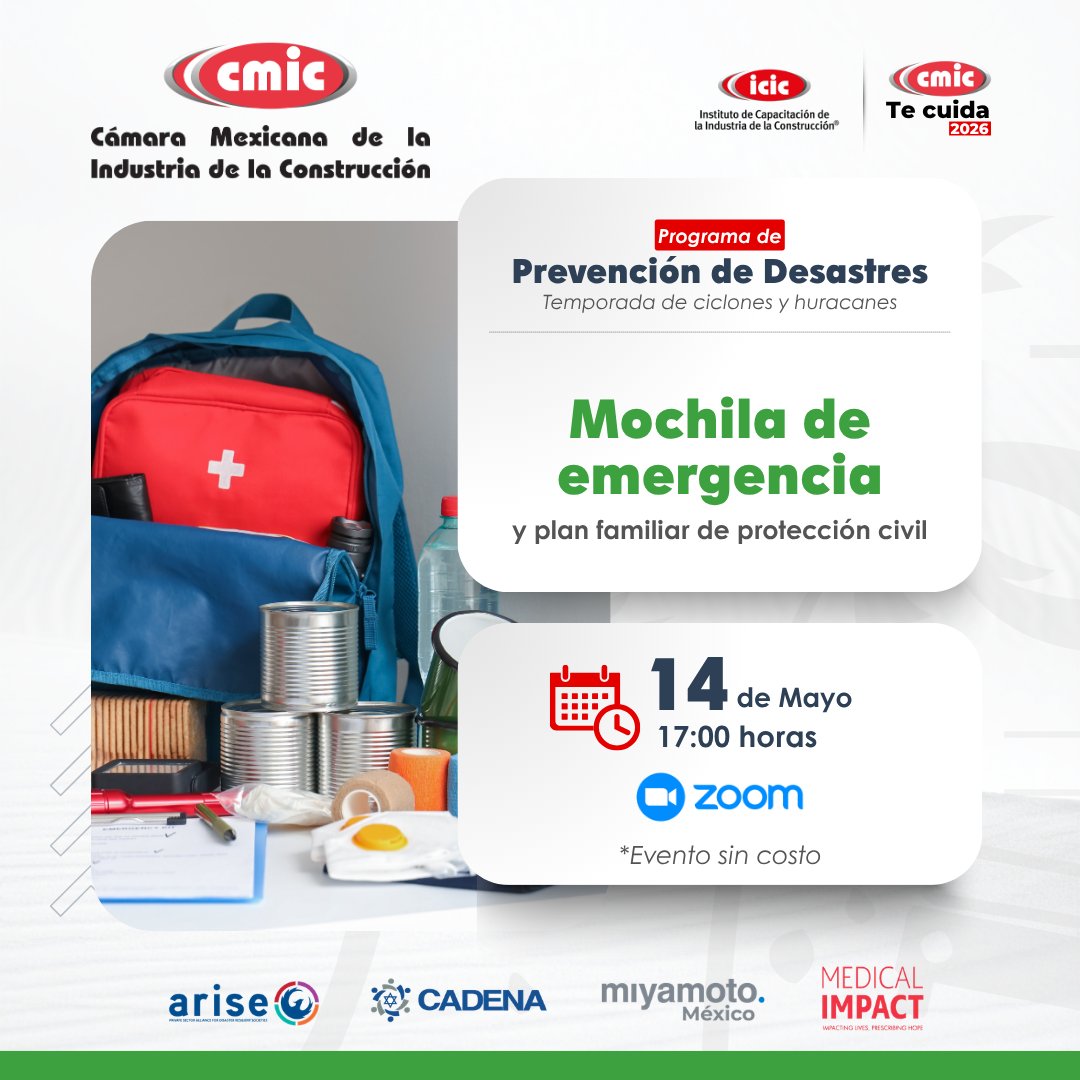 ICIC_Nacional's tweet photo. 🎒🏗️ La prevención en obra inicia con lo esencial; las primeras 72 horas son clave.
 
Una mochila de emergencia y protocolos claros reducen riesgos y protegen al personal.
 
🔗Regístrate y Conéctate con #CMIC:
  https://t.co/25qxtVLfyU
 
#CMICTeCuida #ConstrucciónSegura https://t.co/9kchGu3LUC
