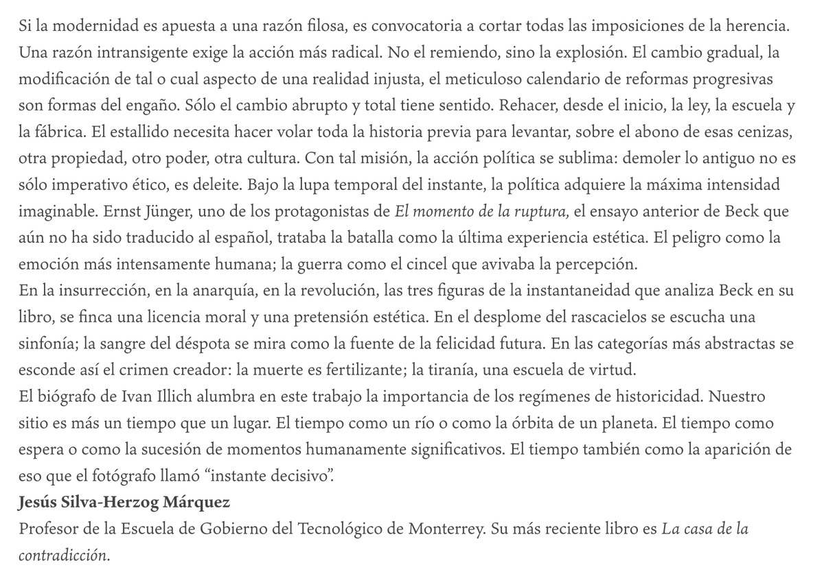 humbertobeck's tweet photo. Jesús Silva-Herzog Márquez (@jshm00) escribe en el número de abril de @nexosmexico sobre mi libro "Insurrección, anarquía, revolución: una anatomía política del instante", publicado por @LibrosColmex: https://t.co/fU9hduNO3w