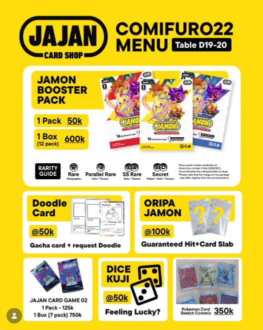 Mejikku_'s tweet photo. GUYS!! yang suka Pokémon mana suaranyaa ?!😆
Di table partner-nya Mejikku #CF22 bakal ada JAJAN CARD SHOP yang open sketch commissions Pokémon cards lho!
Ada collectible cards keren lainnya dari illustrator2 Indonesia pastinya
bisa kepoin di sini 😆https://t.co/kXAAZZ65fT https://t.co/8btCVceykW