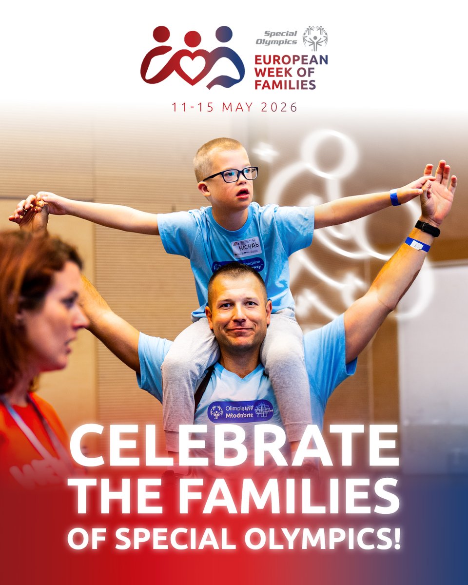 soeuropeeurasia's tweet photo. Families of Special Olympics: ARE YOU READY? The very first Special Olympics European Week of Families kicks off TODAY! 

From 11 to 15 May 2026, we're highlighting the commitment of all of the parents, caregivers, siblings and the many other family members who help to drive our athletes – and our movement – forward every day of the year!

Through a range of Family Health Forums and other online and offline family-focused activities across the region such as sport achievement celebrations, short films celebrating the roles of families, podcasts and school campaigns, athletes and their families are coming together to recognise the fierce power of family involvement. Supported by Lions Clubs International Foundation  and the Samuel Family Foundation this debut European Week of Families aims to shine a spotlight on the immense power of families. The week will culminate in an array of online and offline activities taking place on 15 May, the United Nations (UN) International Day of Families.

Read more: https://t.co/APxgIPcTpA

#ewof26 #DayofFamilies