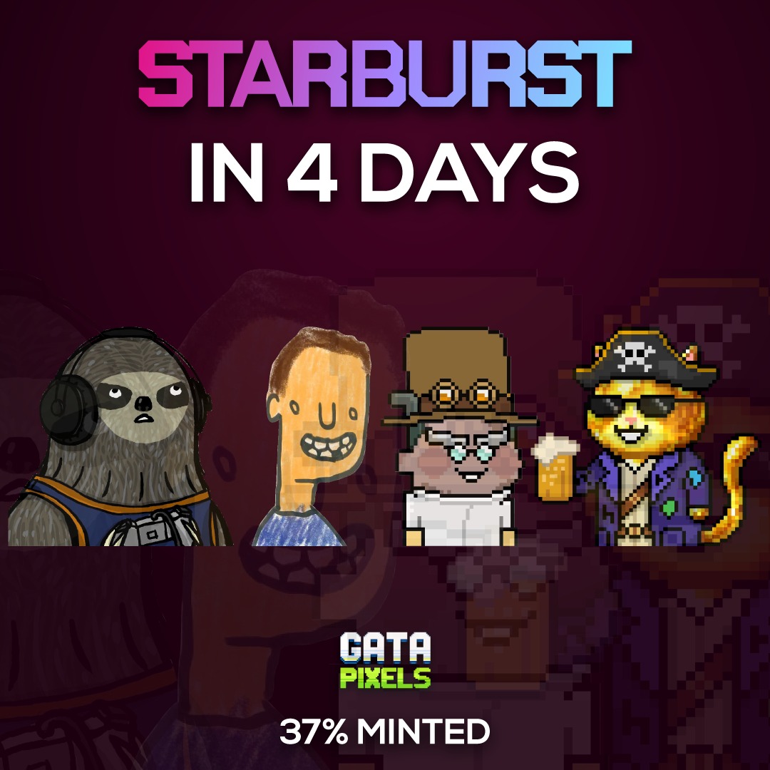 GataHubZone's tweet photo. 4 days until the GATA Pixels Starburst raffle 👾

Bad Kids. Mad Scientists. Celestine Sloths.

dozens of additional rewards.

Every mint = 900 tickets Higher conviction minters now receive additional weighting 👀

37% minted already 🚀 https://t.co/zsvmzmlt6h