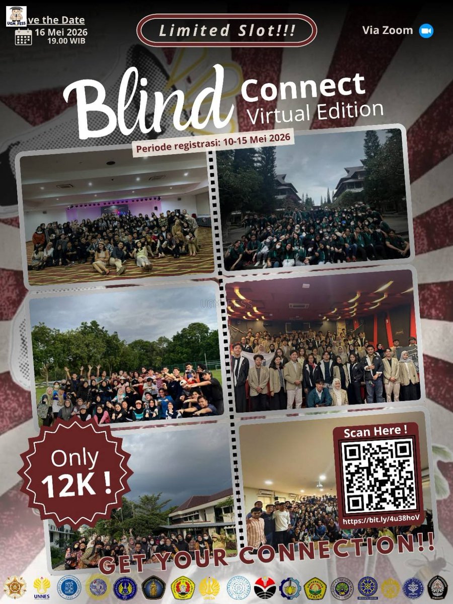 UGM_FESS's tweet photo. yujiem! kemarin, aku lagi ada di fase pengen punya temen ngobrol dari kampus lain tapi bingung nyari darimana😔😔 trus aku nemu semacam virtual blind connect gituu buat nyari temen/relasi dari berbagai kampus, siapa tau kalian juga lagi nyari circle baru guyss! JUJUR SERUU D https://t.co/ZsPkqFfIMu
