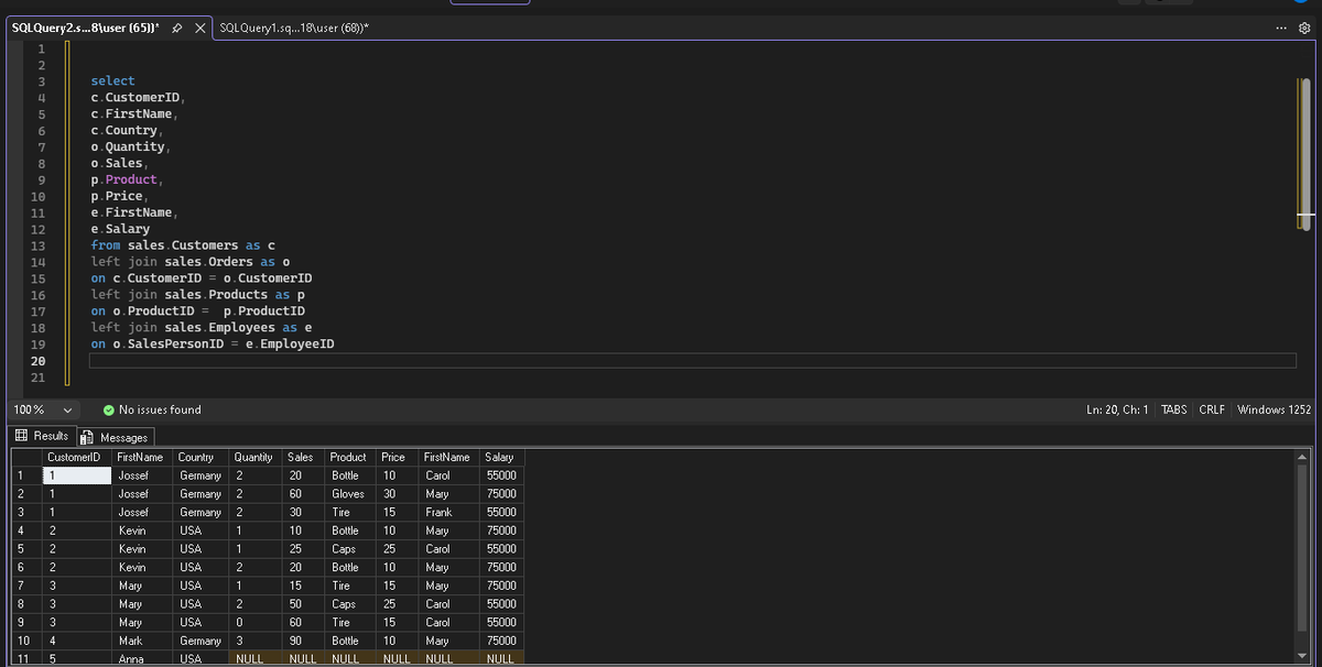 Sql Now Currently today i learned joins in SQL, now i understand how different table ...