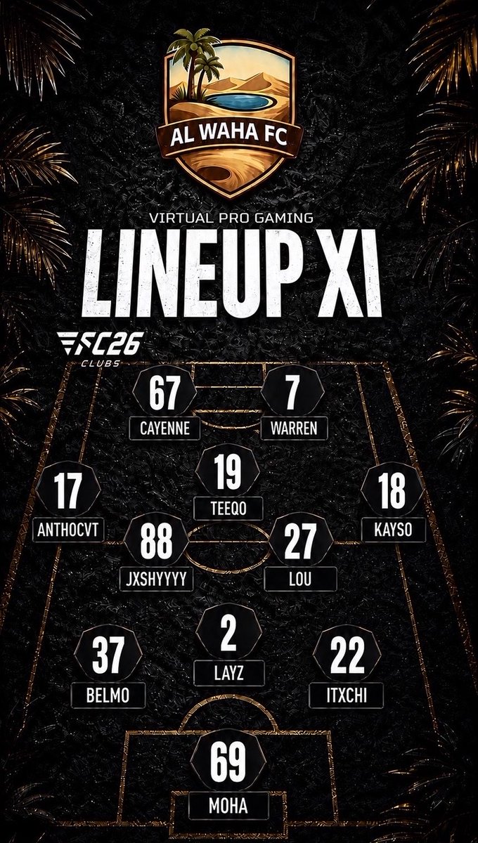 AlWahaEsports's tweet photo. Match-Day 🗓️ @VPGFrance_ @OfficialVPG 

Same badge, same hunger 🏆

Come on, Al Waha B ⚔️

📺 : https://t.co/fojL8TZcVg
⏰ : 20:20 ( UK Time ) 

20:20 vs @ToulouseESport 🇫🇷 ( Ligue 3 )
20:45 vs Apostles 🏴󠁧󠁢󠁥󠁮󠁧󠁿 ( League One )
21:15 vs @aurexacademy 🏴󠁧󠁢󠁥󠁮󠁧󠁿 ( League One ) 
21:40 vs @X2rueEsport 🇫🇷 ( Ligue 3 )