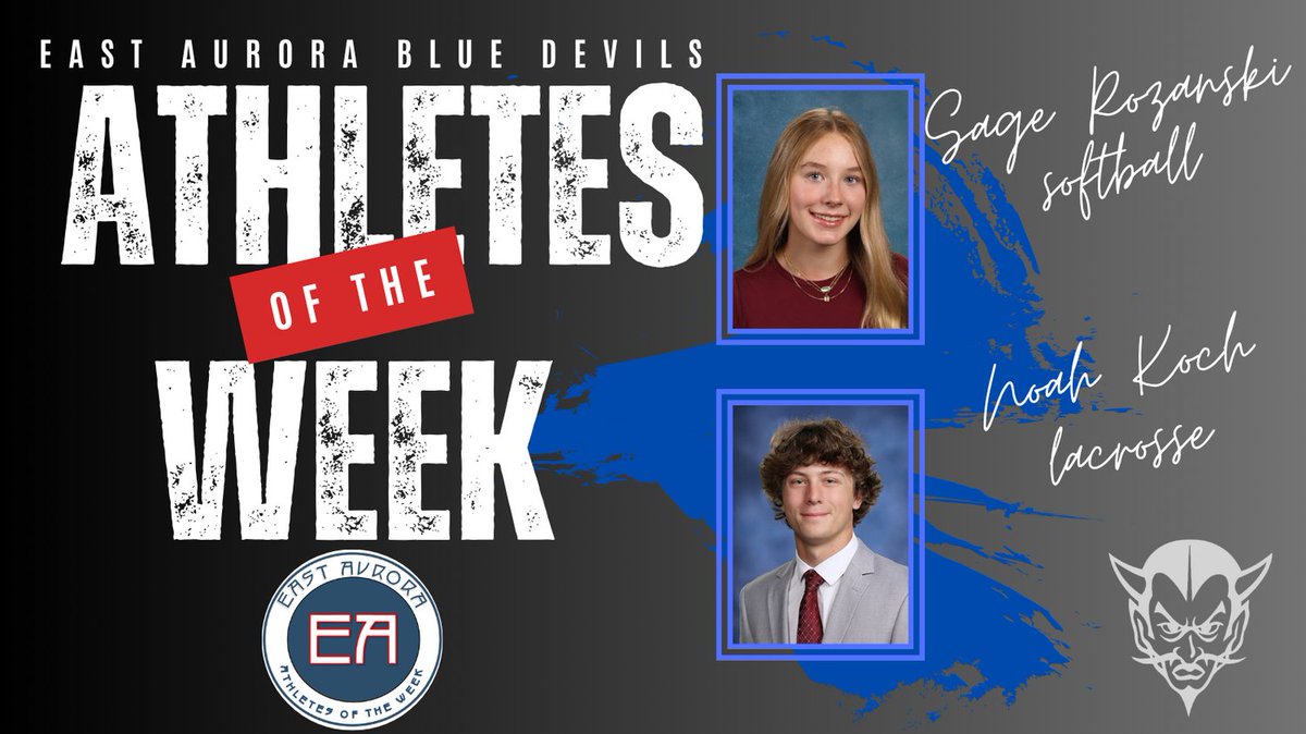 ea_bluedevils's tweet photo. Sage Rozanski, Softball: Dominated against Alden and Springville, combining for 11 Ks and leading the Blue Devils to an 8-3 Senior Day win over Springville! 

Noah Koch, Boys Lax: 13 saves in an 8-6 win over St. Joe’s last week. https://t.co/GDWpI41gM1