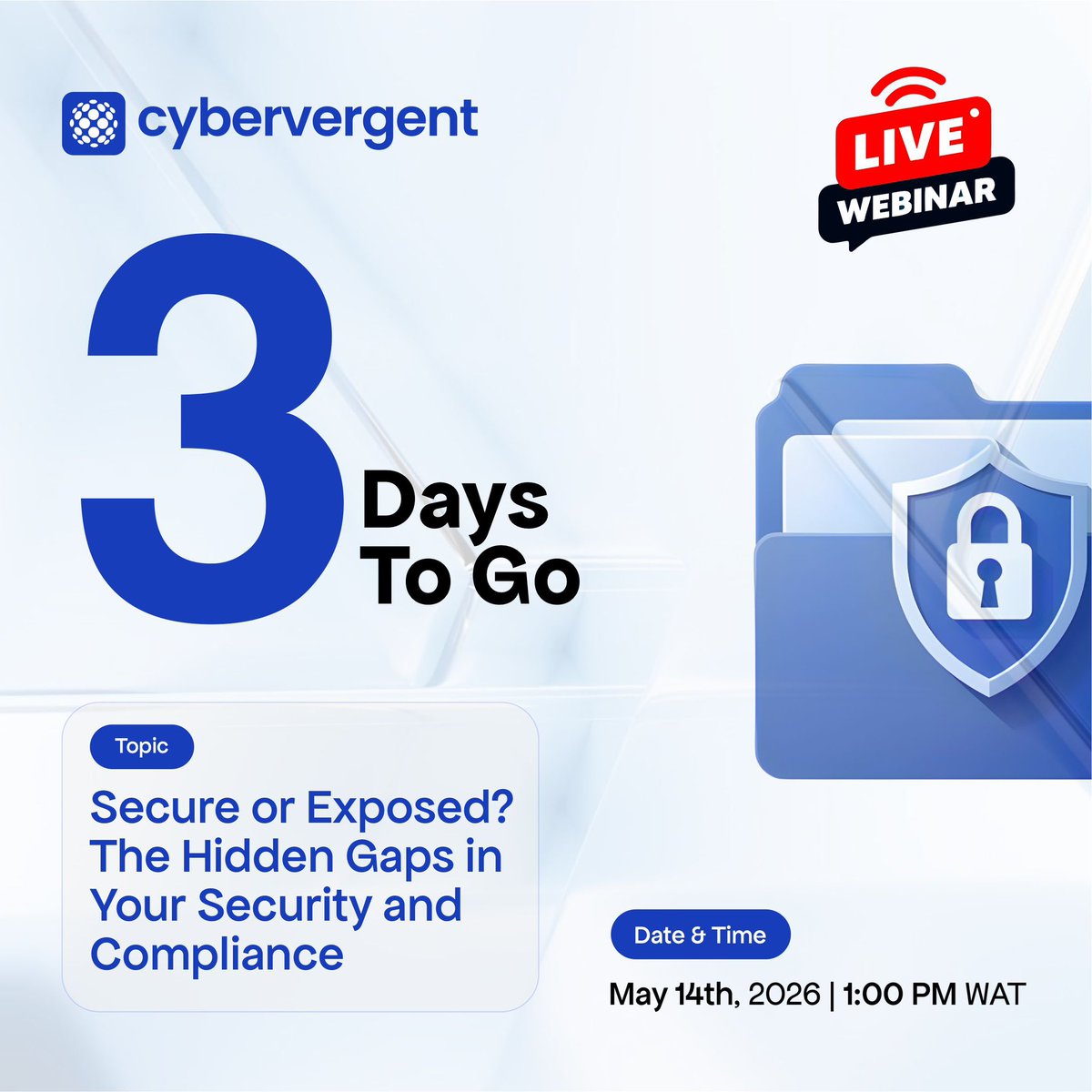 cybervergent's tweet photo. Reports can be accurate.
 
That does not necessarily mean they are real-time.
 
In environments and organizations where risk, compliance, and data exposure change daily, point-in-time reporting creates a dangerous gap between what leadership sees and what is actually happening.
 
That is the focus of our upcoming webinar:
 
Secure or Exposed? The Hidden Gaps in Your Security and Compliance 📅 May 14, 2026 ⏰ 1:00–2:00 PM WAT
 
We’ll discuss: • why traditional reporting cycles no longer reflect real exposure • where visibility breaks down across security, compliance, operational and finance teams • how leading organisations are moving toward continuous risk and data security visibility
 
If your organisation is rethinking how it measures and manages digital trust, this will be a valuable conversation.
 
Only three days remain. Reserve your seat here→ https://t.co/jzZKzFwJTn
 
#Cybervergent #PostureManagement #DigitalTrust #RiskManagement #DSPM #CISO #GRC