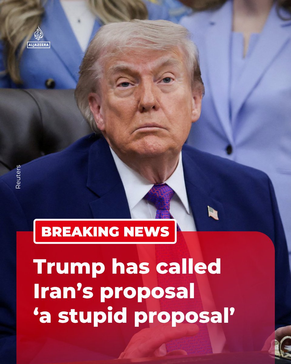 BREAKING: US President Donald Trump has described Iran’s proposal as “a stupid proposal.”

🔴 More on Aljazeera.com
