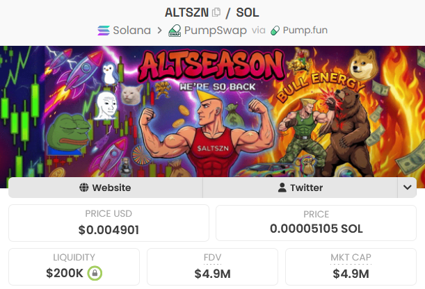 deg_ape's tweet photo. don't tell me you are still fading solana:CcLd8HTAKLWtQHatqPwBQjtuCA72FNB9E1ckRTEzpump  👀

- Altcoin mc reclaimed $206B for the first time since Jan
- $BTC, $SOL reclaimed key levels 
- BTC Dominance breakdown after 7 weeks 
- privacy coins, L2s are pumping hard from floor

if you're still waiting for right time, you will never get there

I'm already stacking solana:CcLd8HTAKLWtQHatqPwBQjtuCA72FNB9E1ckRTEzpump at this dip 

this is the narrative which will be trending and frontrunning every other meme once money starts rotating into ALTs

still early at 5M but not for too long  💹
