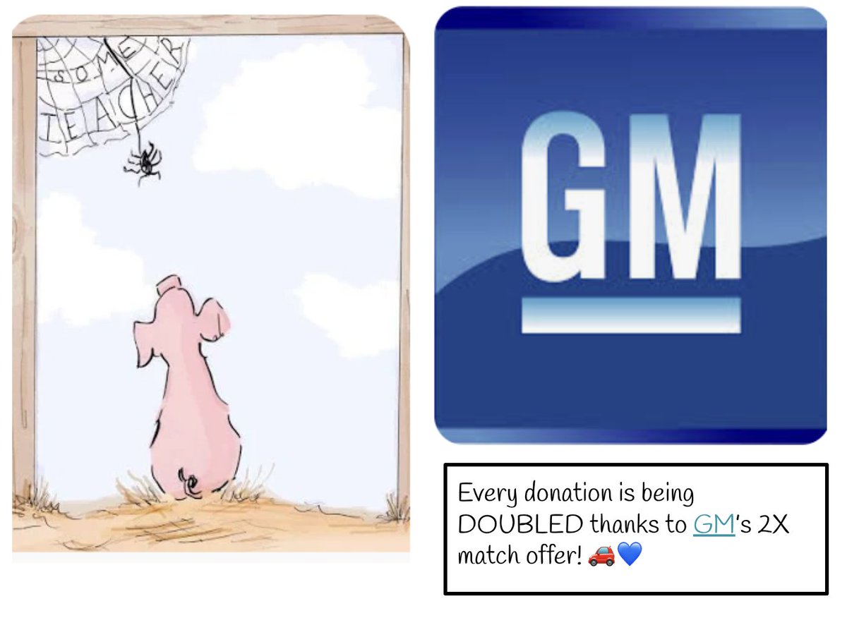 Mella78's tweet photo. Help my students read, learn, and dream big with Charlotte’s Web! 🕸️📷We’re raising funds for a class set of books — every little bit helps! Donate here 📷#DonorsChoose #LiteracyMatters #MysteryChris
@ClearTheList2
@JohnLegere
@MrMarvelTeacher 
@GM 
@Z100NewYork https://t.co/4UU5boZpWt