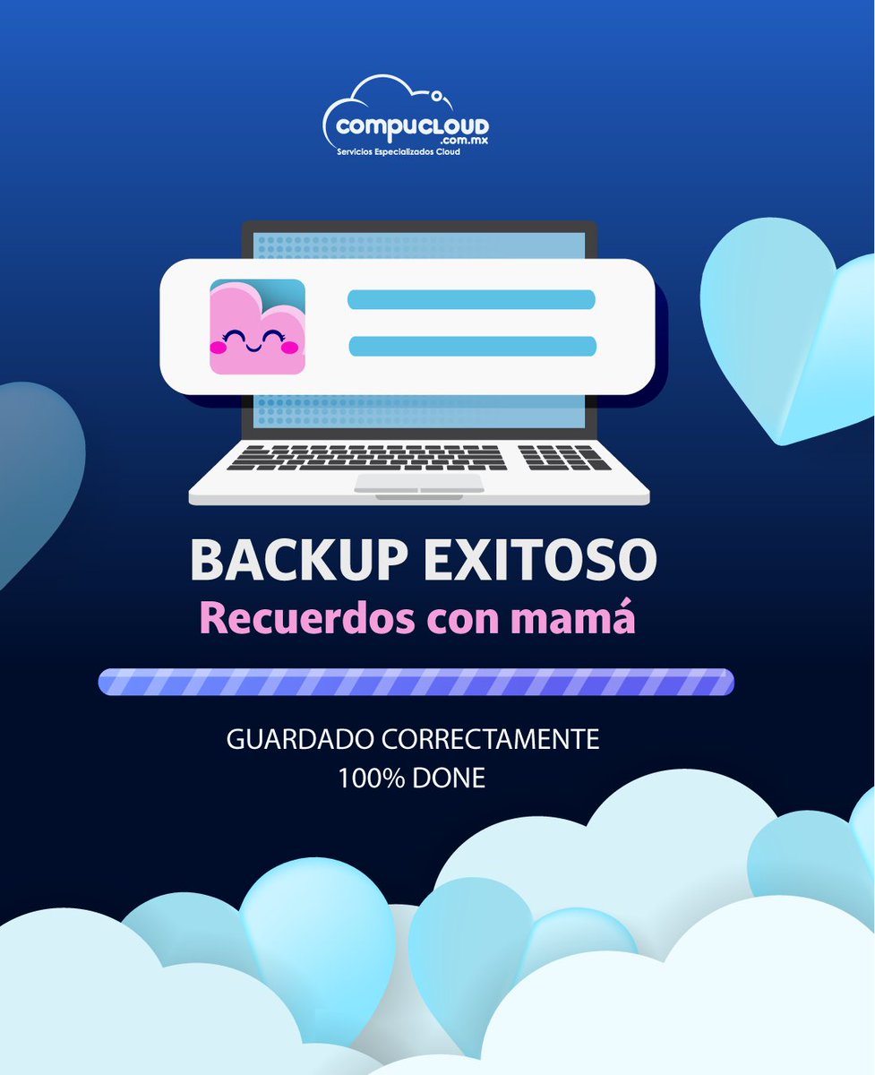 NubeCompucloud's tweet photo. Ayer celebramos a mamá 💙

Hoy seguimos respaldando cada recuerdo, enseñanza y momento especial que nos dejó este 10 de mayo ☁️

Porque lo importante siempre tiene respaldo.

#DiaDeLasMadres #BackupExitoso #CloudComputing #SeguridadDigital https://t.co/BogYjrTV4h