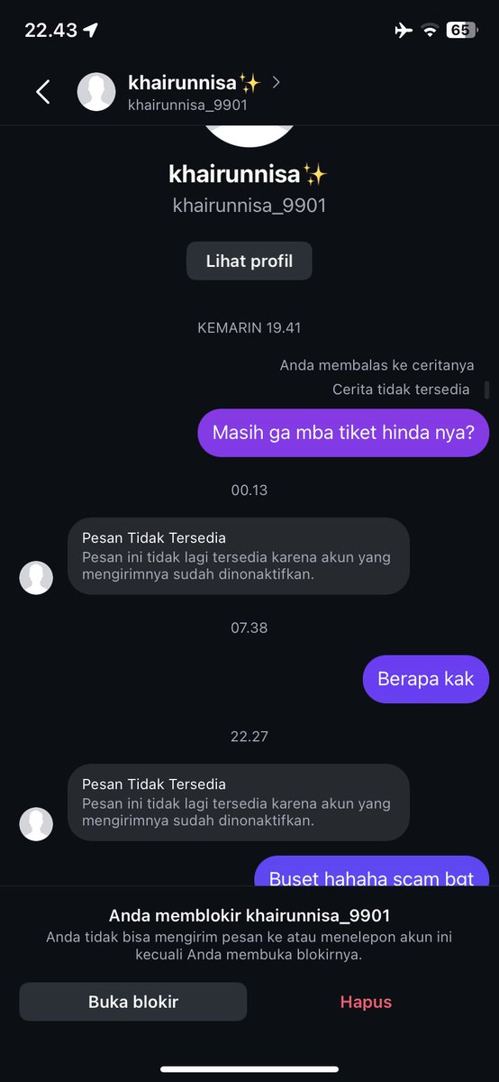 unscentedflo's tweet photo. Hati2 scammer tiket hindia x .feast at roots dimana2 gesss https://t.co/iC7wzgD45H