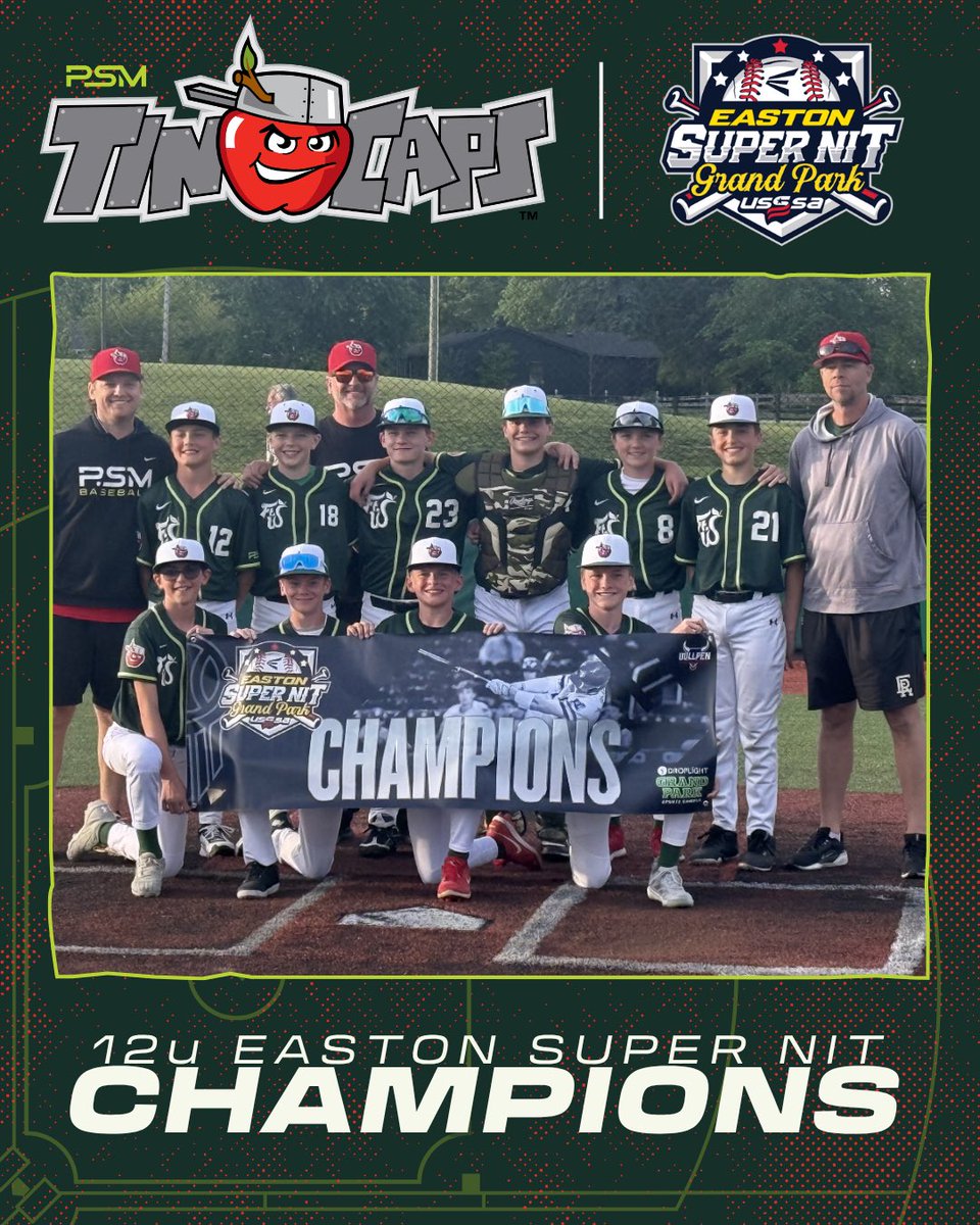 PSMTinCaps's tweet photo. WHAT. A. WEEKEND ‼️⚾️🍎

12u’s took home the title, while 13s and 14s competed until the very end. Proud of our boys, major strides in tournament weekend 2. Back to work! 📈⚾️

Let’s Go, Caps! https://t.co/n1z6IMPelv