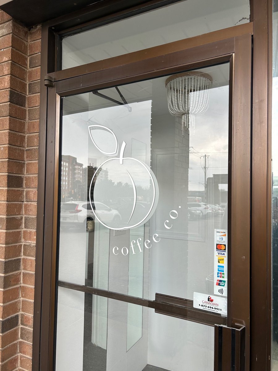 LED_SolutionsCA's tweet photo. Welcoming another beautiful Peach Coffee Co. location to Burlington. We were proud to help bring their newest storefront to life with clean, modern signage and window graphics, designed to be instantly recognizable. Congratulations on another exciting chapter. https://t.co/zEl2J2uJ9X