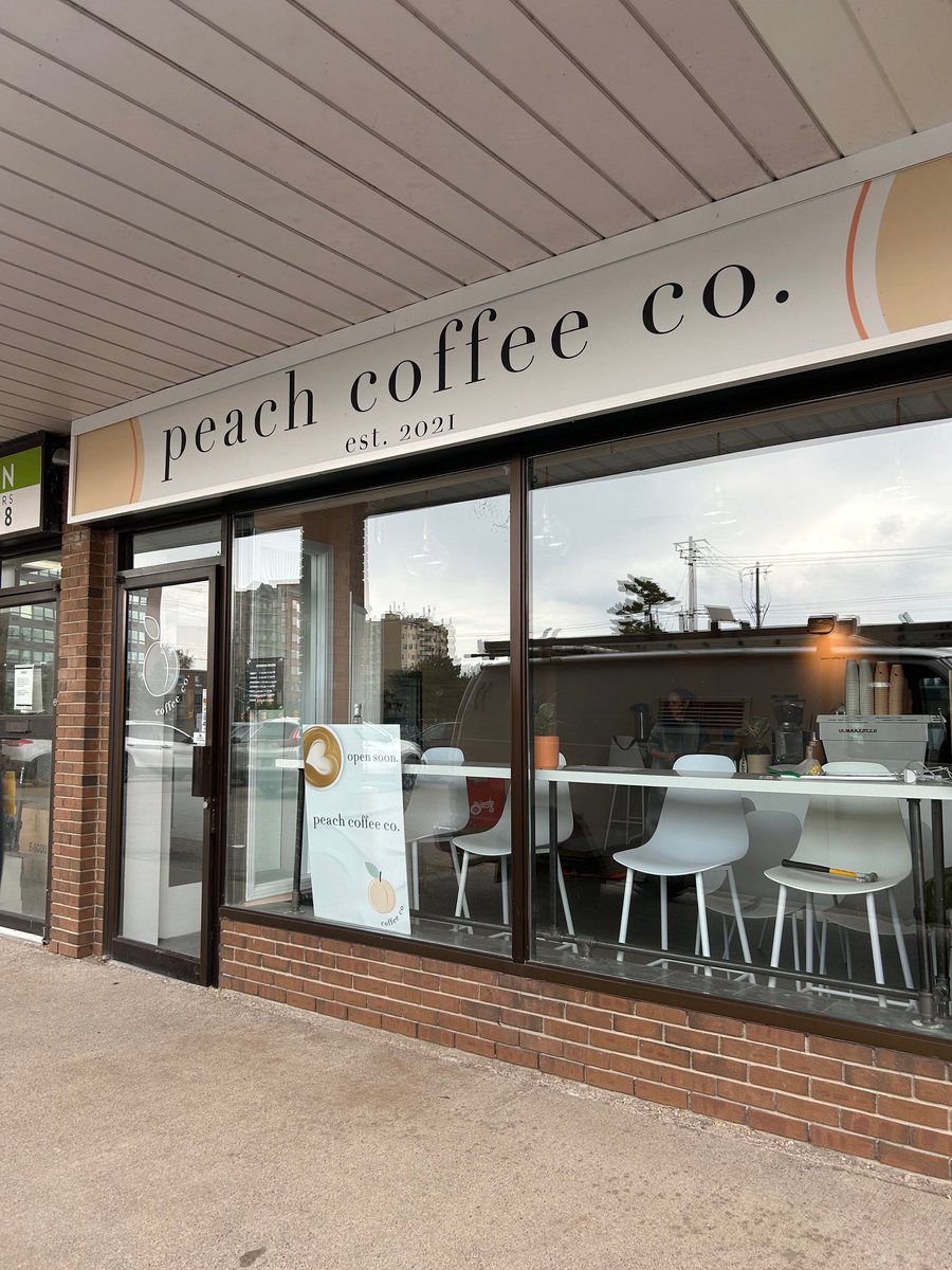 LED_SolutionsCA's tweet photo. Welcoming another beautiful Peach Coffee Co. location to Burlington. We were proud to help bring their newest storefront to life with clean, modern signage and window graphics, designed to be instantly recognizable. Congratulations on another exciting chapter. https://t.co/zEl2J2uJ9X