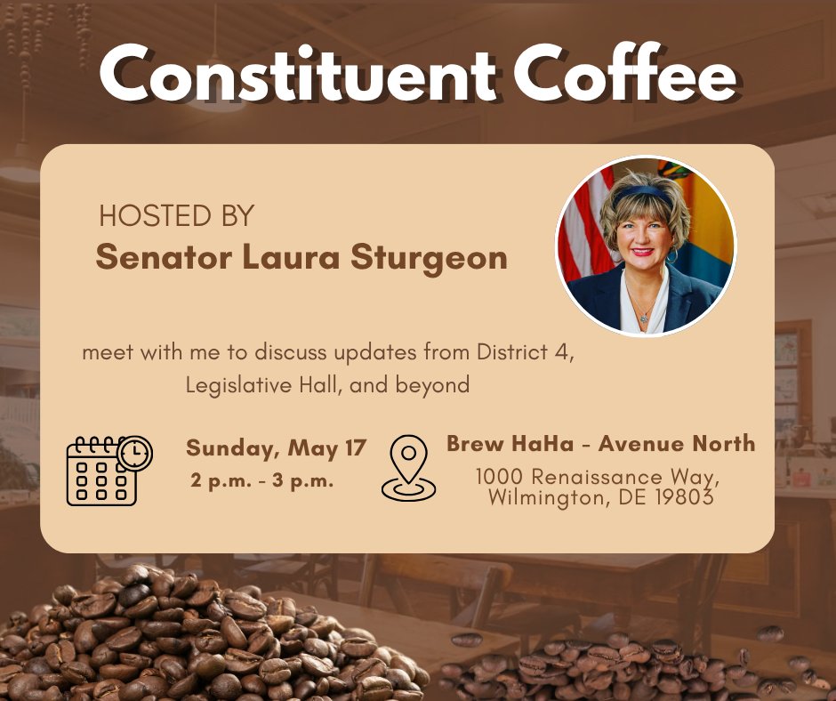 FirstStatePreK's tweet photo. 🗓️ Legislators want to hear from you! Check out these opportunities to share some coffee with your representatives and advocate for early childhood education! https://t.co/ChQ3Q3LwTM