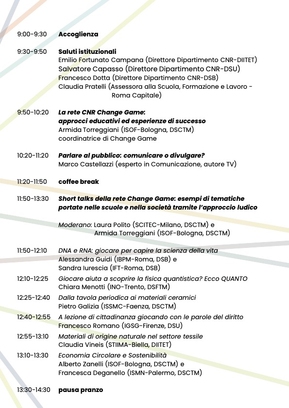 CNR_Changegame's tweet photo. Trasferire conoscenza giocando: è questo lo spirito che anima “Change the Game – Ricerca in Gioco” evento organizzato al Cnr il 13 maggio a Roma dalla rete in cui 30 sedi CNR collaborano tra loro e con il mondo scolastico!
si ispira al progetto #cnr https://t.co/vUWxwq03Q5 https://t.co/tjWRasXqUW