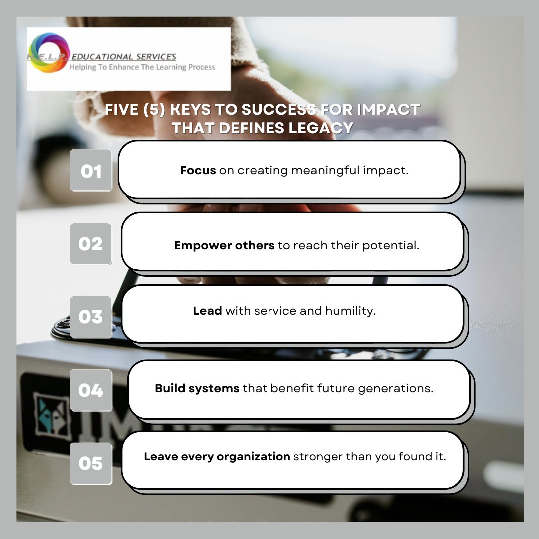 helpeducations2's tweet photo. Impact &amp; Legacy.

#5Keys #HELP #Success https://t.co/XOREIKDvfw