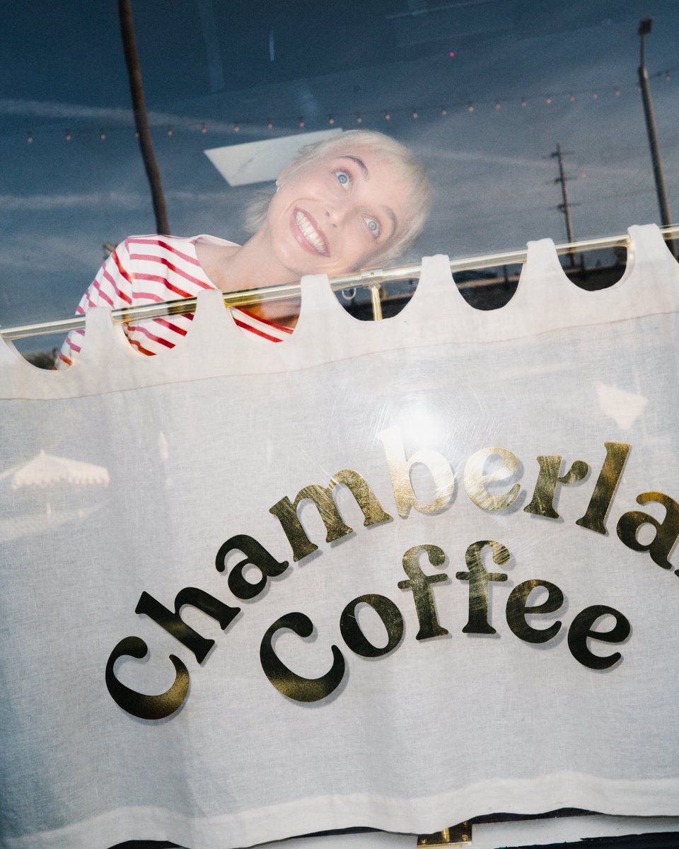 Chamberlaincof's tweet photo. “My #1 priority is that everyone feels welcome, whether they are a first time coffee drinker or an aficionado. This intention shapes every choice we make when shaping our cafes, and it’s felt the moment you walk in.” - Emma Chamberlain https://t.co/7lLQPZSyDj