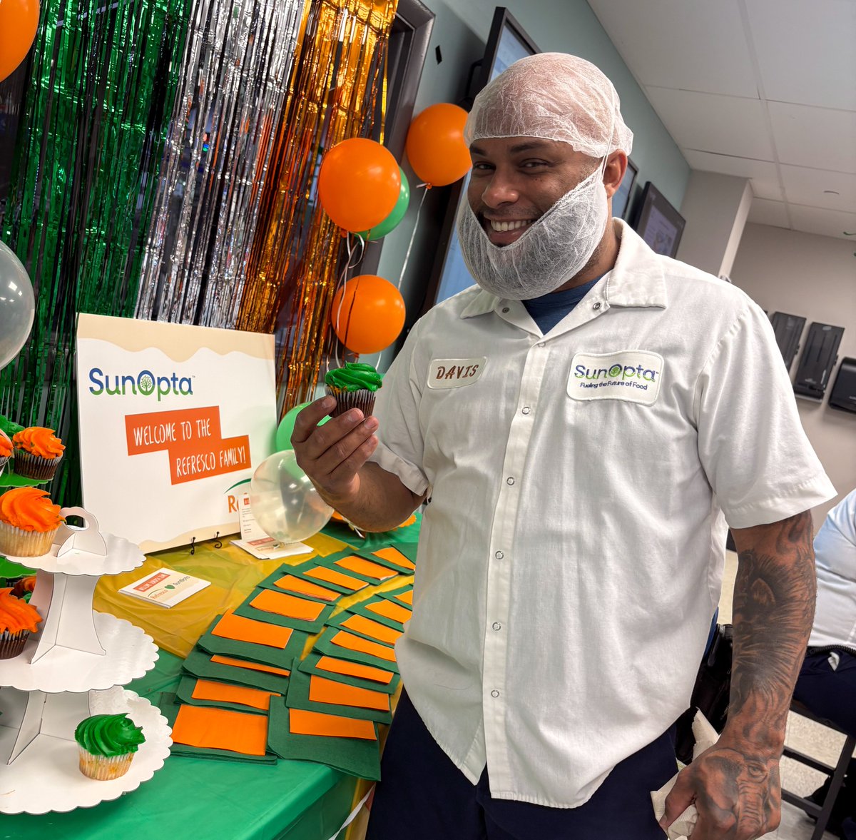 SunOpta's tweet photo. It was exciting to host Refresco team members at our headquarters for our first Town Hall as part of the Refresco family! Across the SunOpta network, teams celebrated the moment with treats and festive decor. Exciting times ahead as we move forward together! #SunOptaProud https://t.co/OyQFpFzXRQ