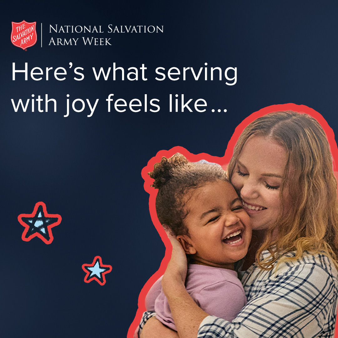 SAIndiana's tweet photo. Happy #NationalSalvationArmyWeek! Our officers, staff, and volunteers serve with joy every day. Their joy is felt in the lives of those we serve and is making a difference across the US. Thank you to everyone who helps us continue #DoingTheMostGood! https://t.co/Art9wSCGqB