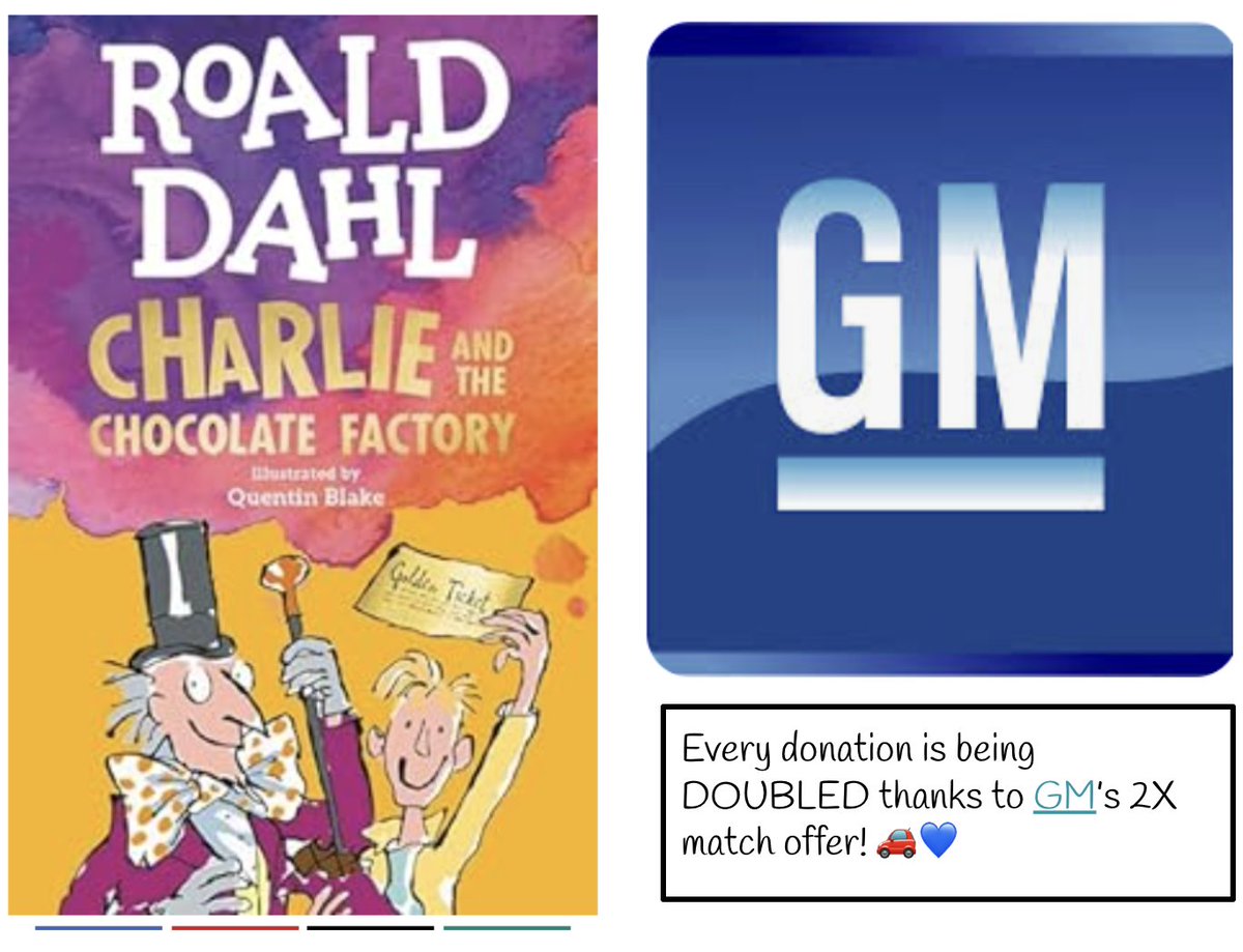 Mella78's tweet photo. Big news!@GM 
is helping to fund classroom projects on DonorsChooseWe’re just $260 away from getting a class set of Charlie and the Chocolate Factory books so my students can dive into this classic story together 📚
https://t.co/dAQN9SvLgC
#MysteryChris
@JohnLegere
@Z100NewYork https://t.co/IhkKK0xPc5